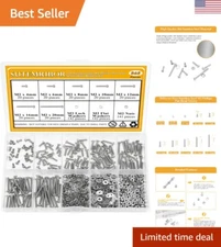565-Piece M2 Machine Screws Nuts Washers Set - 304 Stainless Steel - Phillips...