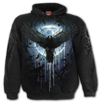 Spiral Direct CROW MOON Hooded,Skull/Dark  Wear/Crow/Gothic/Pullover/Hood/Hoodie