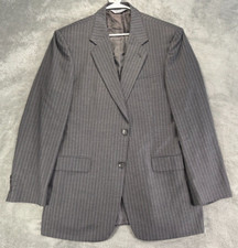 Stafford Executive Blazer Mens 42LG Gray Pin-Stripe Wool Preppy Sport Coat
