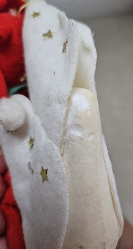 Ornement de Noël vintage lutin lutin colombe équestre floqué mousse de polystyrène floquée - Photo 12/15