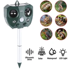 Solar Nocturnal Animal Ultrasonic Repeller Coyote Deterrent Outdoor PIR Sensor