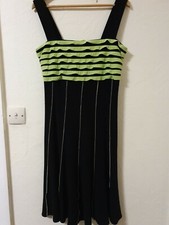 Frank Lyman Green & Black Flare Evening Dress Size 14