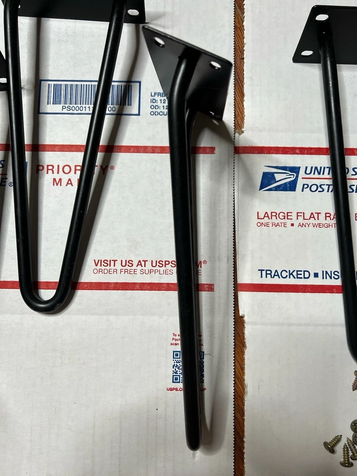 Juego de 5 patas de mesa de metal industrial de alta resistencia para muebles con patas de horquilla de 9,25 pulgadas Foto 3 de 4