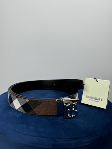 Burberry reversible mujer TB cinturón de cuero marrón/negro Nova Check talla 100 nuevo