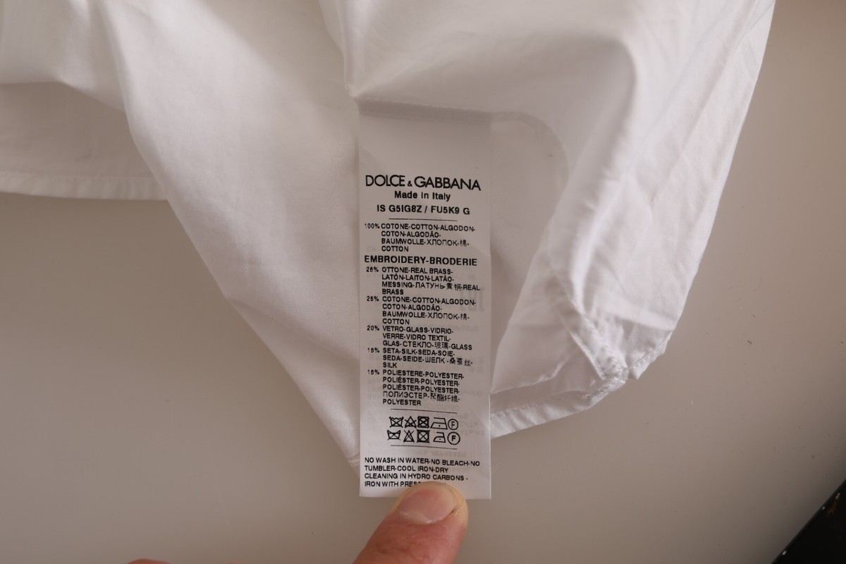 DOLCE & GABBANA Shirt White Logo Cotton Casual Long Sleeves DOLCE & GABBANA Shirt White Logo Cotton Casual Long Sleeves