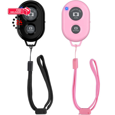 Wireless Camera Remote Shutter for Smartphones (2 Pack), Zttopo Black+Pink