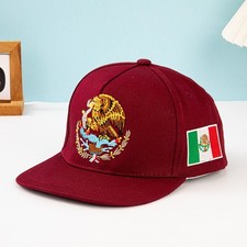 Mexico National Emblem Embroidered Snapback Cap - Cotton Flat Brim Hat 2026 Hot