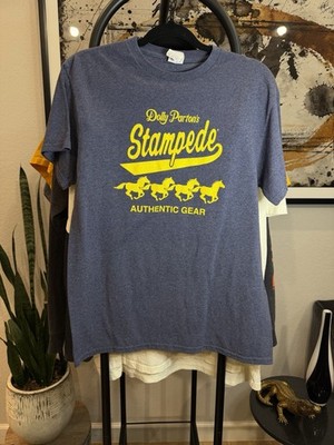VTG Delta Pro Weight Dolly Parton s Stampede Blue Graphic Logo Crew Neck Tee M