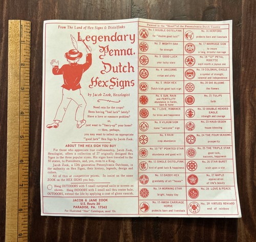 Vintage Jacob Zook Legendary Penna. Dutch Hex Signs & Distelfinks Broschüre - Bild 3 von 5
