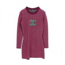 CHANEL COCO Mark Dress P71619K10290 21K cashmere Purple Pink Green #36 Used
