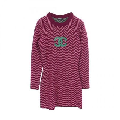 CHANEL COCO Mark Dress P71619K10290 21K cashmere Purple Pink Green #36 Used