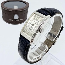 Hamilton Ardmore 6267 Silver Roman Quartz Watch Near Mint Genuine Strap Box JPN