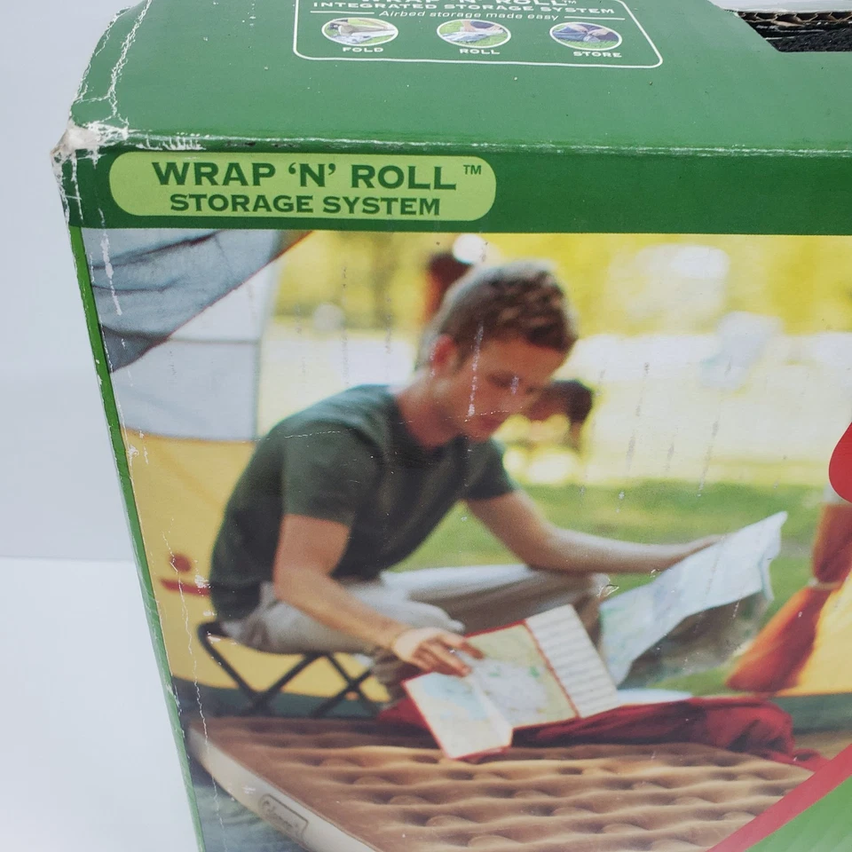 Colchón de aire Coleman Twin Comfortsmart Quickbed Wrap N Roll almacenamiento gamuza superior Foto 2 de 4