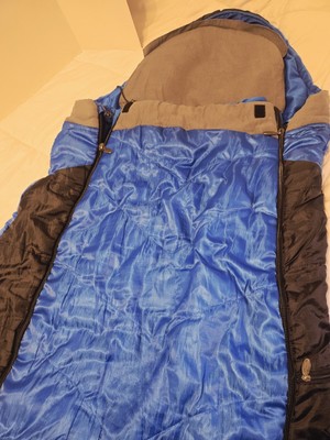 Sleep Cell Blue, Gray & Black Adult Sized Mummy Sleeping Bag Travel Outdoor Warm