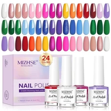 Quick Dry Nail Polish Set, 24 Colors Regular Nail Polish Non Gel, Air Dry Fast N