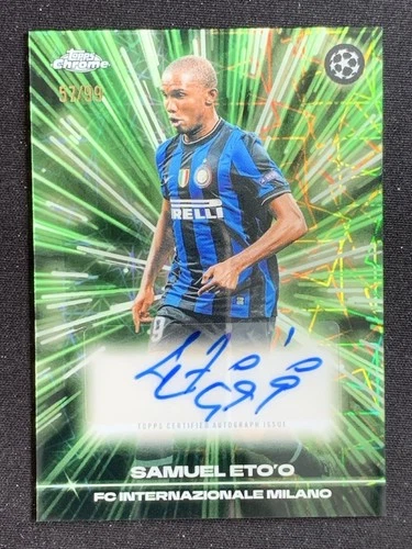 Samuel Eto'O 2025-26 Topps Chrome UCC Black Lazer Green Auto /99 #BLA-CE