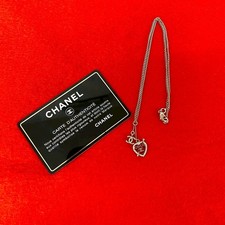 Chanel Coco Mark Heart Motif Necklace Women Gold One Size
