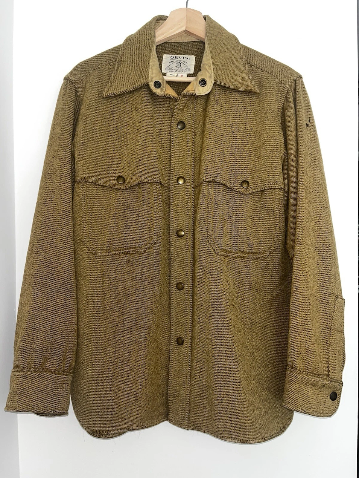 Vintage Orvis 100% Wool Fly Fishing Shirt Jacket Size Medium - Rugged & Stylish