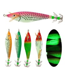 Eye catching Nylon Cloth Bait for Squid Fishing Luminous Wood Shrimp Lure