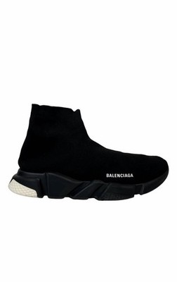 Balenciaga Speed Trainer Black Knit High Top Lightweight Men's Sneakers w/ Box