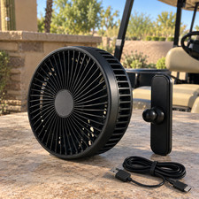 Golf Cart Portable Fan Accessories: Rechargeable Magnetic Base Battery Operated