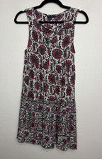 American Eagle Paisley Floral Sleeveless Dress Crisscross Detail Boho Size Small