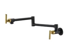 Sumerain Contemporary Wall Mounted Pot Filler in Black And Gold