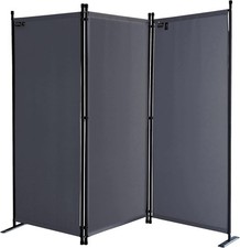 QUICK STAR Paravent 170 x 165 cm Fabric Room Devider Garden 3-Part Patrition Wa
