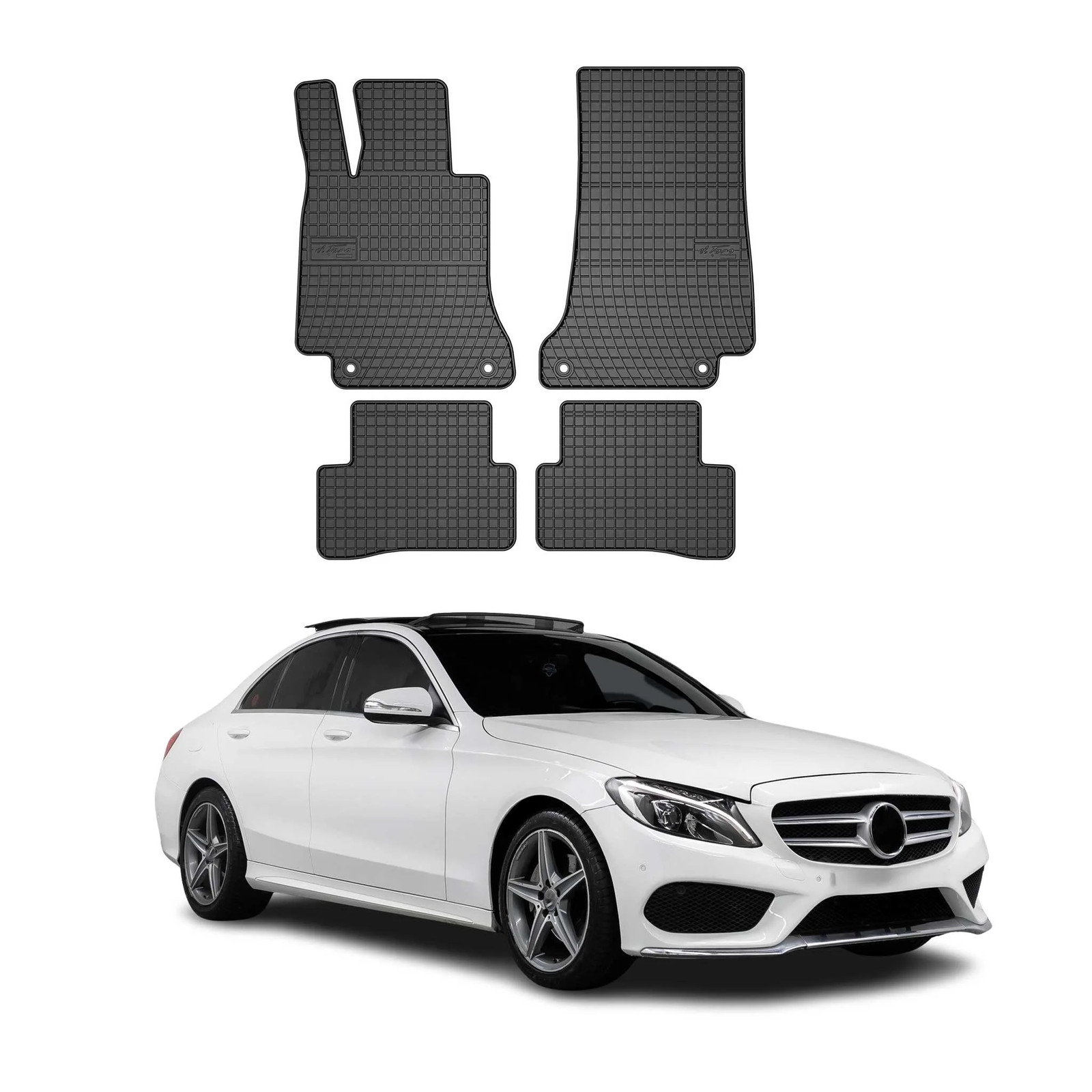 Tapis de sol auto pour Mercedes Classe C W205 idéal pour sorties nature et pluie