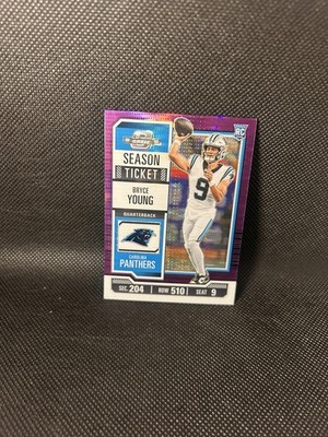 2023 Panini Contenders Optic Bryce Young Purple Pulsar RC 9/26 JERSEY MATCH 