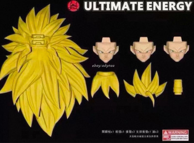 Ultimate Energy Son Goku Super Saiyan 3 SSJ3 1/12 Hair Head Sculpt In Stock