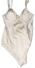 Vintage 80s Victoria's Secret Ivory Body Shaper One Piece 34B Satin