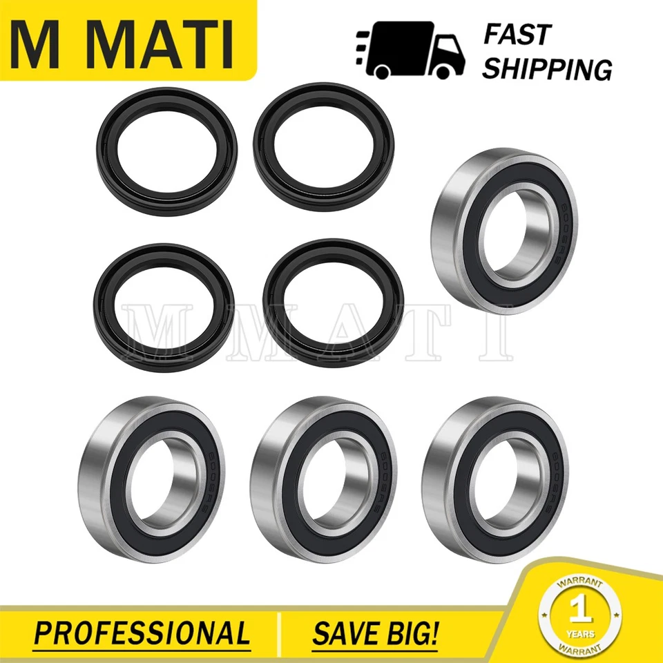 2X Front Wheel Bearings Seals For Kawasaki Mule 3000 3010 3020 4000 4010 KAF620 - Image 2 of 4