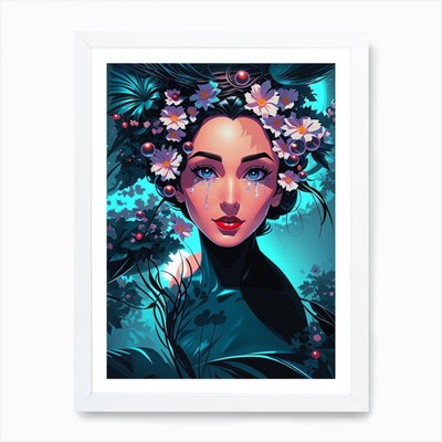 Girl In The Forest Art Print Framed Wall Art Poster Canvas Print Picture