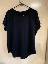 All in Motion Black Short Sleeve Polyester Blend Performance T-Shirt Women's XXL