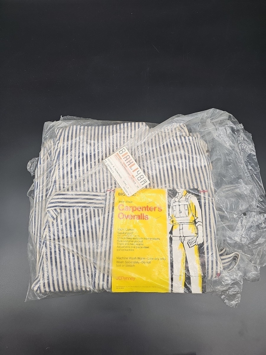 Rare New W/ Tags Vintage Big Mac Denim Overalls Blue/White Stripe