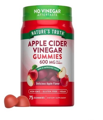 2 Pack Nature's Truth Apple Cider Vinegar Vegan 150 Gummies (2x75) 600mg Exp2027