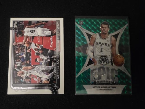 2023-24 Panini Mosaic Victor Wembanyama Epic Performers RC Green #12 Spurs