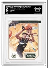 Giannis Antetokounmpo 2019-20 Panini Chronicles Threads Graded #96 Arena Club 9