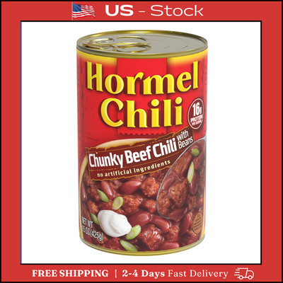 HORMEL Chili Chunky Beef Chili with Beans No Artificial Ingredients 15 Oz