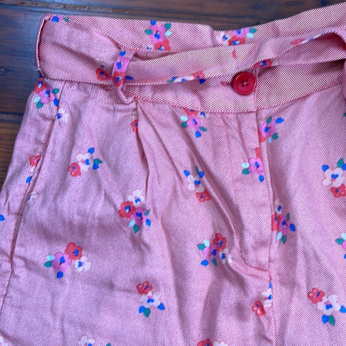 Cath Kidston hi rise pleated floral print belted shorts sz UK10/US6 View 2