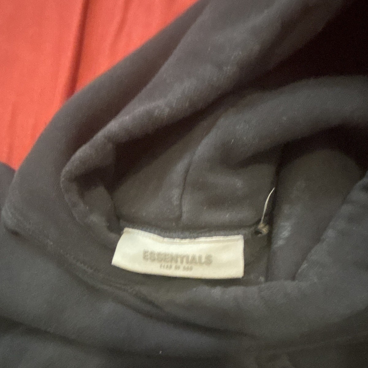 Essentials Fear of God Black Logo Pullover Hoodie Fleece Cotton Pockets XXS View 5