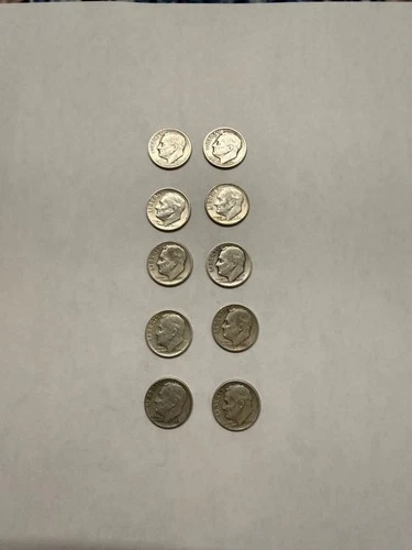 Silver Roosevelt Dime Lot of 10