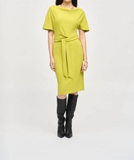 Joseph Ribkoff Scuba Crepe Midi Dress Yellow
