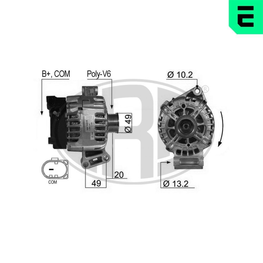 ERA 210430A Alternatore Alternatore-Corrente carica: 120A, Tensione: 14V - Immagine 2