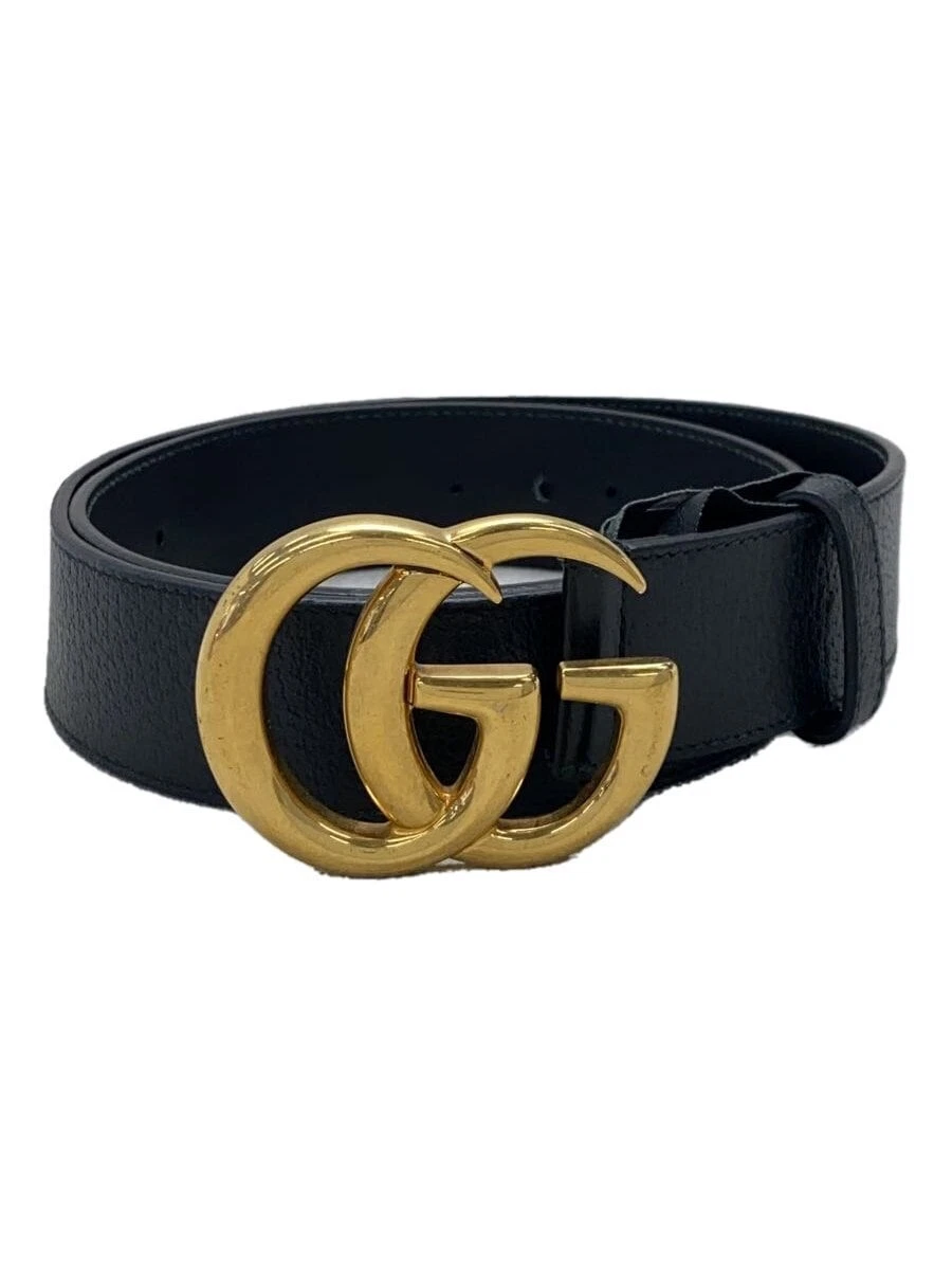 Ceinture GUCCI_GG Marmont_cuir_cuir noir BLK uni homme