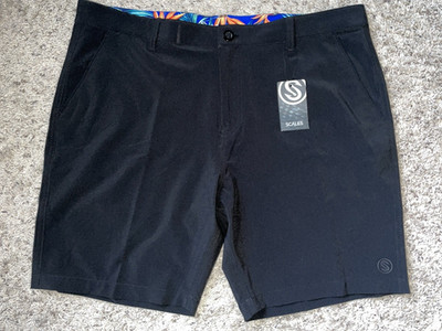 Scales All Tide Mens Walk Shorts Black Golf Fishing Boating Size 40 Active Wear