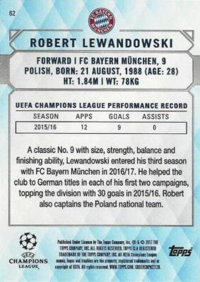 2016-17 Topps UEFA Champions League Showcase FC Bayern Munchen