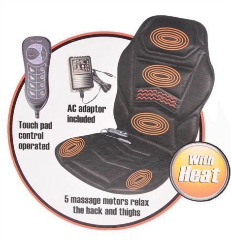 HEATED BACK SEAT MASSAGE CUSHION CHAIR MASSAGE OFFICE HOME RELAX STRESS ETC NEW - Picture 2 of 2