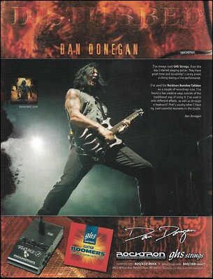 2003 Disturbed Dan Donegan Rocktron Banshee Effects Pedal GHS guitar strings ad